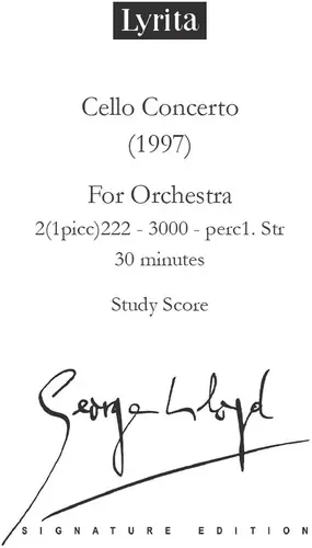 Authentic Cello Concerto Study Score