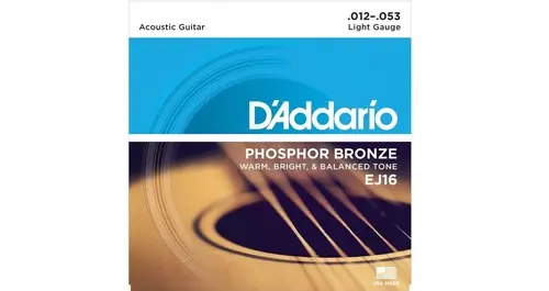 DAddario EJ16 Phosphor Bronze Acoustic Guitar Strings Light 12-53 New Arrival