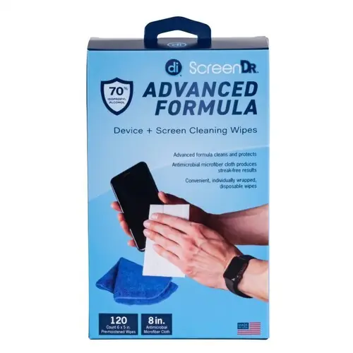 Digital Innovations 32348 Screen Dr Advanced Formula Device & ScreenWet Wipes With Micofiber Cloth 120 Count (70% alcohol) Markdown