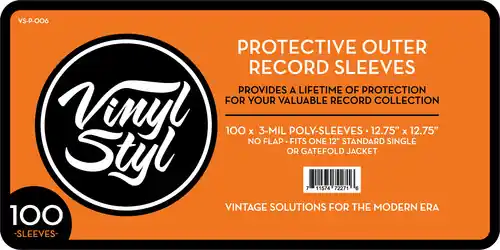 Limited Time Vinyl StylT 12.75" X 12.75" 3 Mil Protective Outer Record Sleeve 100CT