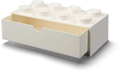 LEGO Desk Drawer Stackable Storage with 8 Knobs, In White Wholesale