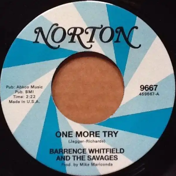 Place Order Barrence & Savages & Stompin' Riffraffs Whitfield - One More Try / What a Shame (Single)